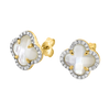 Studs, Mother Of Pearl, Diamonds, Yellow Gold
