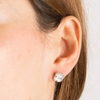 Studs, Mother Of Pearl, Diamonds, Yellow Gold