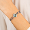 Bracelet, Topaz Swiss Blue, Diamonds, Blue Jean Cord, Yellow Gold