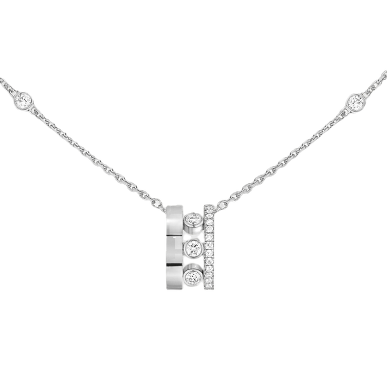 White Gold Diamond Necklace Move Romane Pendant