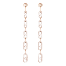  Pink Gold Diamond Earrings Move Link Multi Pendant Earrings