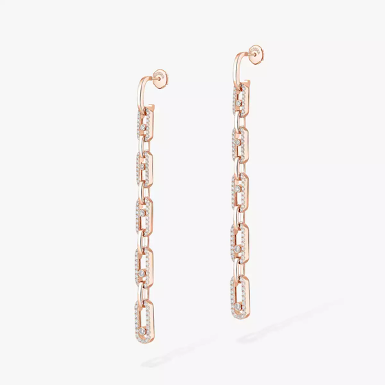 Boucles d'oreilles pendantes Move Link Boucles d'oreilles Diamant Or Rose