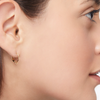 Yellow Gold Charm Holder Hoop Earring