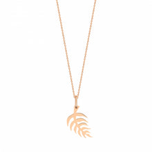  Rose gold necklace palm leaf