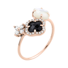 Ring, Onyx, Mother Of Pearls, Diamonds, Rose Gold