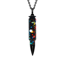  Collier pour homme et femme en forme de balle en titane noir et tâches colorées. Pendentif Fatal Attraction Edition Limitée Zoulliart Akillis PFA0056