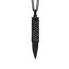 Collier pour homme et femme en forme de balle en titane noir et diamants noirs. Pendentif Fatal Attraction Akillis PFA0069