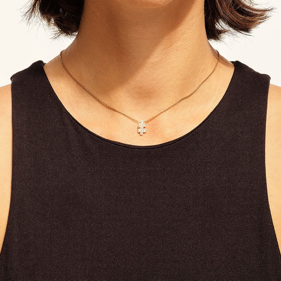 Collier pour homme et femme avec une pièce de puzzle en or blanc et diamants blancs. Pendentif Puzzle Akillis PPZ0014-OG