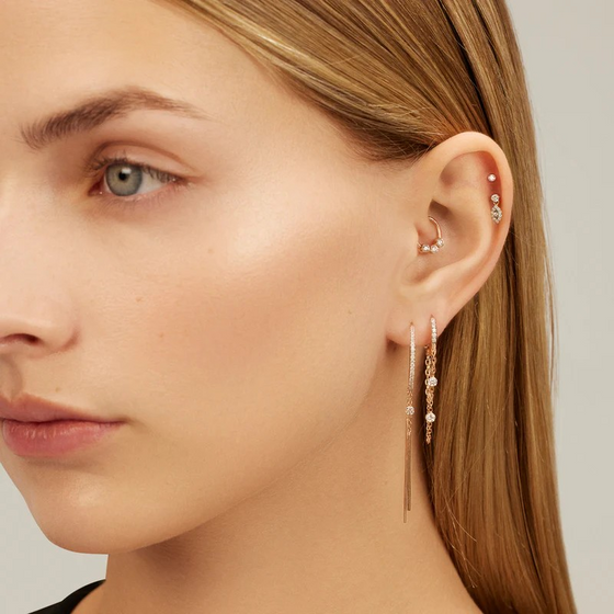 Piercing pour femme en or rose et diamants blancs motif oeil. Piercing 10th Eye Kismet by Milka N0PR01410428Y08.001