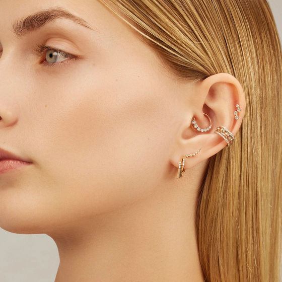 Piercing pour homme et femme en or rose motif boules. Piercing Beads Kismet by Milka N0PR01410439Y08.007