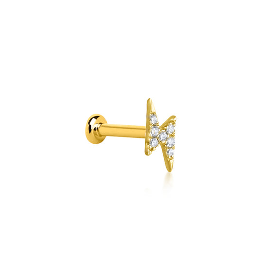 Piercing pour femme en or jaune 18 carats et diamants blancs. Piercing Le Carre GB199OA