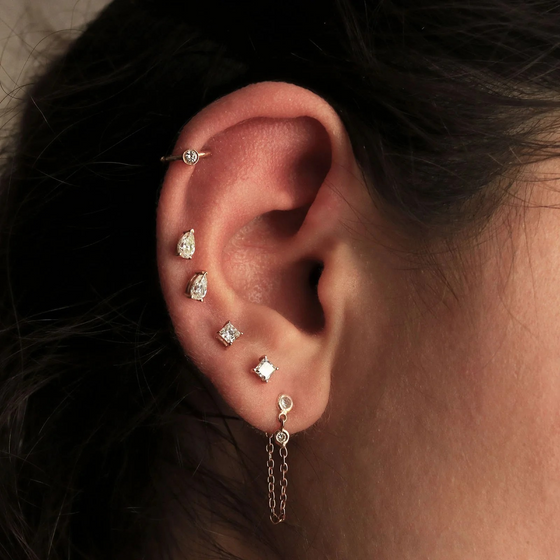 Piercing pour femme en or rose et diamants. Piercing Lumière Kismet by Milka N0PR01410457Y08