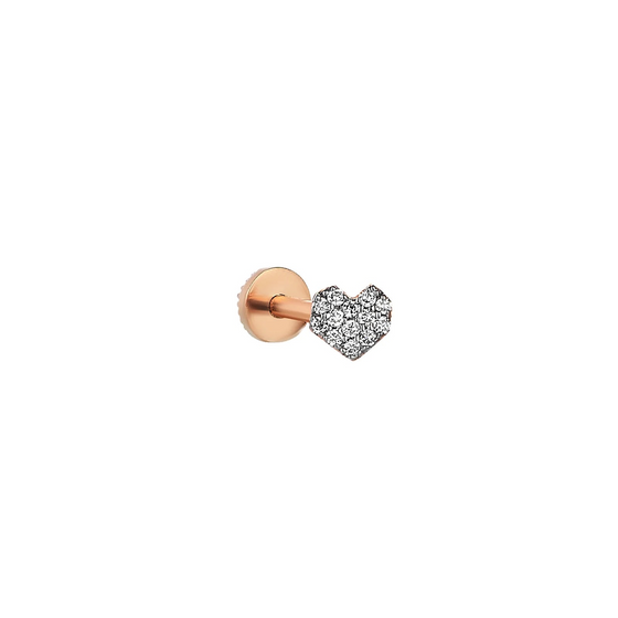 Piercing pour femme en or rose et diamants en forme de coeur. Piercing Milka's Party Kismet by Milka N0PR01410127Y08.002