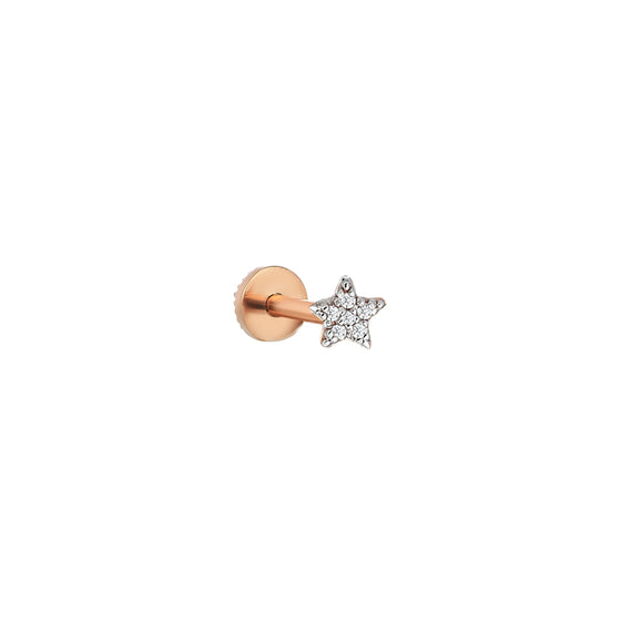 Piercing pour femme en or rose et diamants en forme d'étoile. Piercing Stars Kismet by Milka N0PR01410523Y08.007