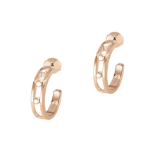  Pink Gold Diamond Earrings Move Hoop