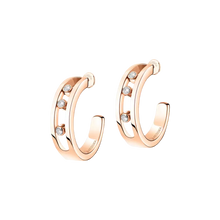  Move Hoop Pink Gold Diamond Earrings