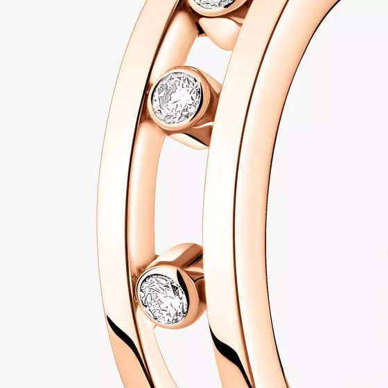 Move Hoop Pink Gold Diamond Earrings