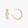 Move Hoop Pink Gold Diamond Earrings