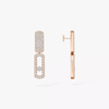 Imperial Move half pavé earrings, medium model Imperial Move LM diamond earrings in pink gold
