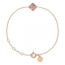 Pink Sapphires Clover Rose Gold Bracelet