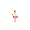 Rose Gold & Enamel Flamingo Charm