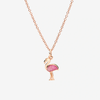 Rose Gold & Enamel Flamingo Charm