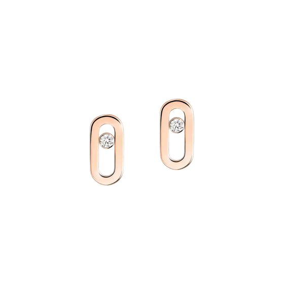 Gold Move Uno Stud Earrings Pink Gold Diamond Earrings