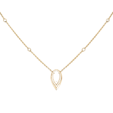  Yellow Gold Diamond Necklace Fiery 0.25ct