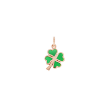  Rose Gold & Enamel Four Leaf Clover Charm