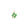 Pendentif Trèfle À Quatre Feuilles Or Rose & Émail