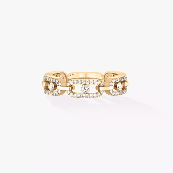 Move Link Multi Pavé Yellow Gold Diamond Ring