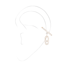  Pink Gold Diamond Earrings Move Uno Single Clip Pavé Drop Pendant