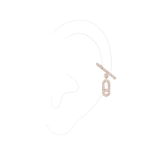  Move Uno Single Clip Pavé Drop Pendant Pink Gold Diamond Earrings