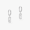 White Gold Diamond Earrings Move Uno Hoop Earrings