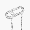 Move Uno Single Chain Earring White Gold Diamond Earrings