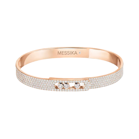 Move Noa Pavé Bangle Pink Gold Diamond Bracelet