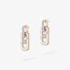 So Move white mother-of-pearl drop earrings So Move earrings in 18-karat rose gold and white mother-of-pearl with pavé diamonds, set with a central brilliant-cut moving diamond and elevated by a diamond entourage.