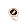 Lucky Move SM Onyx Pink Gold Diamond Ring