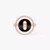 Lucky Move SM Onyx Pink Gold Diamond Ring