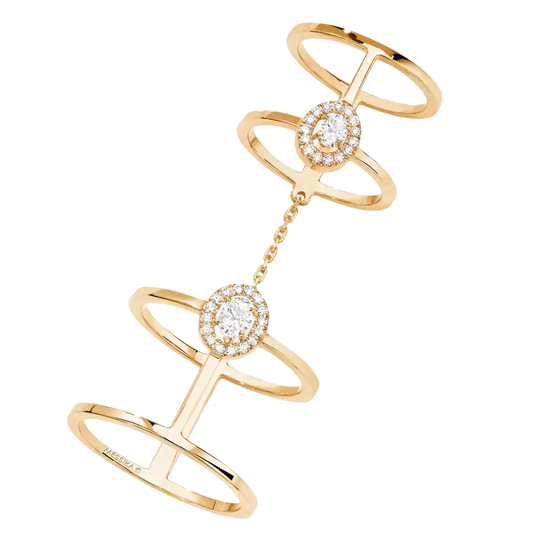 Glam'Azone Double Yellow Gold Diamond Ring