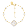 Bracelet, Nacre Blanche, Or Jaune