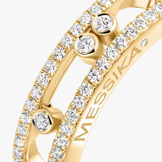 Bague pavée Baby Move Bague Diamant Or Jaune