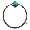 Bracelet, Green Agate, Chocolate Cord