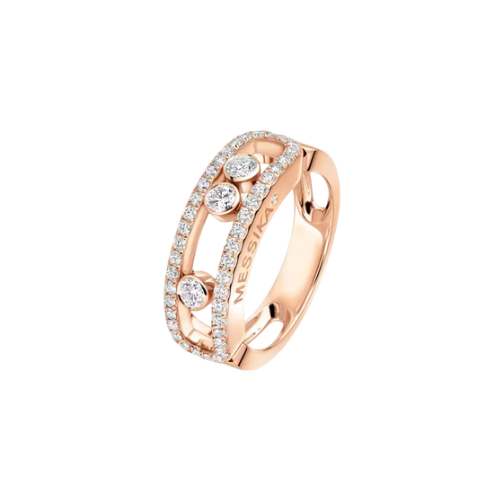 Move Classique Pavé Pink Gold Diamond Ring