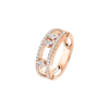 Move Classique pavé ring, large model Pink gold diamond pavé ring Move