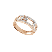  Pink Gold Diamond Ring Move Classique Pavé