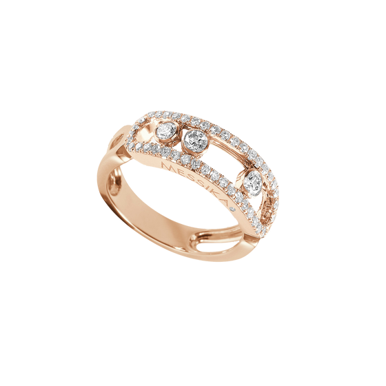Pink Gold Diamond Ring Move Classique Pavé