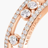 Move Classique pavé ring, large model Pink gold diamond pavé ring Move