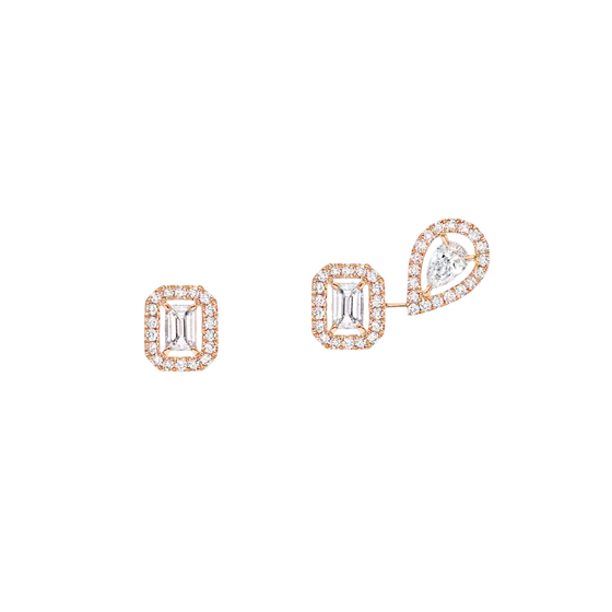 My Twin 1+2 0.10ct x3 Pink Gold Diamond Earrings