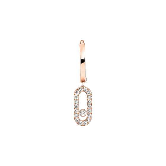 Move Uno Single Hoop Pink Gold Diamond Earrings